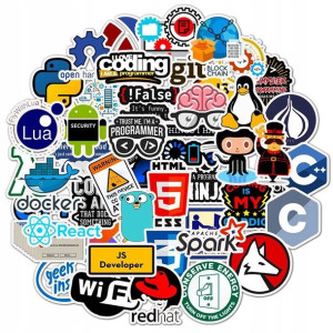 Naklejki Wodoodporne Na Laptop Mix Hacker 50 Szt