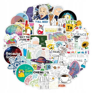 Naklejki Wlepy Sticker Bomb Mix Science 50 Szt
