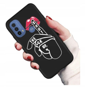 Etui czarne Black do Motorola E30 E40 E20s Wzory