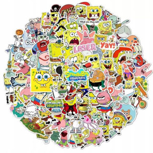 Wlepy Spongebob Mix Naklejki Wodoodporne 100 Szt