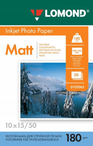 PAPIER FOTOGRAFICZNY 10x15 MATOWY 180g 50 arkuszy