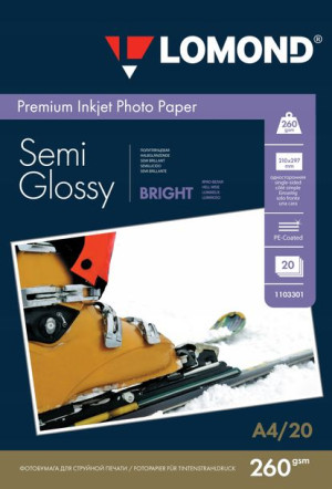 Papier Fotograficzny A4 Półbłysk 260g 20 Arkusz