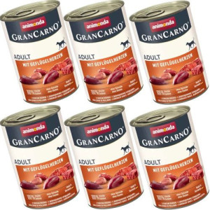 ANIMONDA GranCarno Wieprzowina z Drobiowymi Sercami 6x400g
