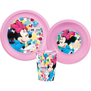 Zestaw obiadowy MINNIE MOUSE talerzyk miska kubek