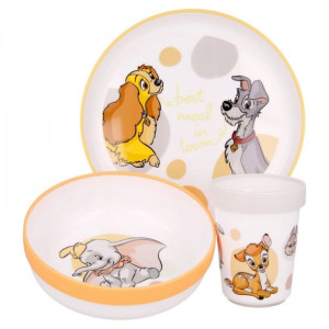 Zestaw obiadowy DISNEY BAMBI DUMBO talerzyk miska kubek