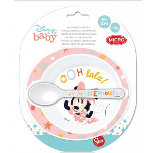 Zestaw obiadowy MINNIE MOUSE miska + łyżeczka