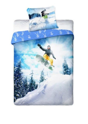 Pościel bawełna 140x200cm Narty - SNOWBOARD