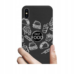 Etui matt Black do Apple Iphone XR Nadruki wzory