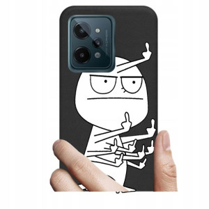 Etui czarne matt Black do Realme C31 Nadruki wzory