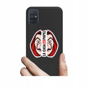Etui czarne matt do Samsung Galaxy A71 wzory
