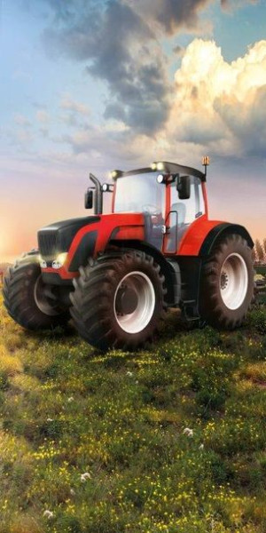 Ręcznik 100% bawełniany 140x70cm ROLNIK TRAKTOR RED