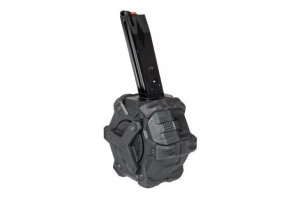 Bębnowy magazynek gazowy 350 kulek do replik Beretta / MB - czarny
