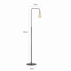 Lampa Stojąca Emibig 1Xe27 60W Juka Lp1 Black 580/Lp1