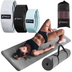 Gumy Taśmy materiałowe do ćwiczeń fitness+Mata