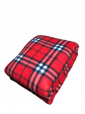 Miękki Koc Polarowy 160x200 Koc Z Polaru Krata