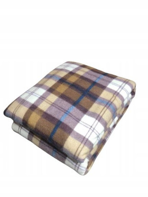 Miękki Koc Polarowy 160x200 Koc Z Polaru Krata