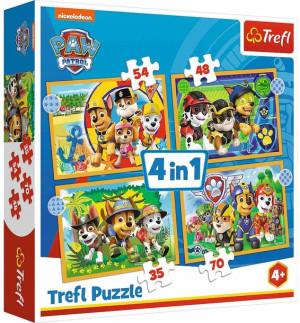 TREFL Puzzle 4w1 Wakacyjny Psi Patrol 207 elementów 34395