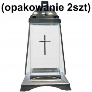 Piękny Znicz Kapliczka NOWOŚĆ HK-44 SREBRNA Z KRZYŻEM kom