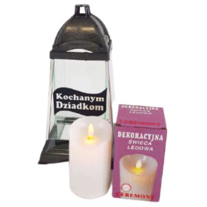 Znicz SZARFA Kochanym Dziadkom Srebrna