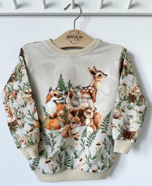 Bluza dresowa z panelem - leśna przygoda 2