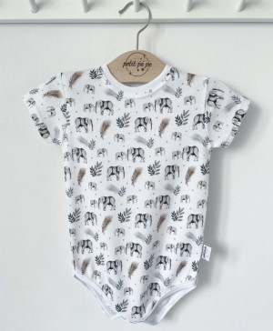 Body z cienkiej dzianiny jersey - słoniki