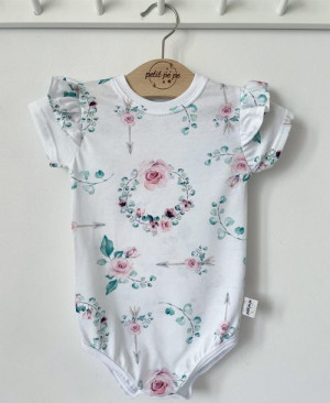 Body z cienkiej dzianiny jersey - boho róże