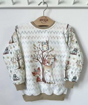 Bluza dresowa z panelem - sarenka sleeves