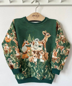 Bluza dresowa z panelem - leśna przygoda sleeves