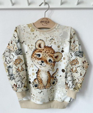 Bluza dresowa z panelem - Cute tiger sleeves