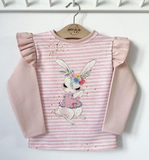 Bluzka z dresówki z panelem - Easter Bunny