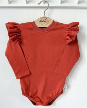 Body z cienkiej dzianiny jersey - miedź