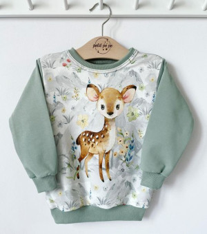 Bluza dresowa z panelem - mała sarenka
