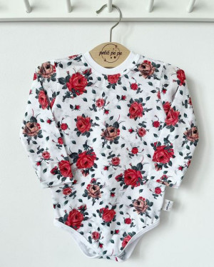 Body z cienkiej dzianiny jersey - różany sen