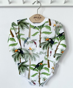 Body z cienkiej dzianiny jersey - caribbean birds