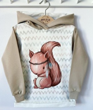 Bluza dresowa z panelem - wiewióreczka