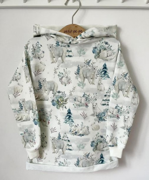 Bluza przedłużana z dresówki - zimowy miś