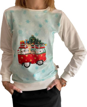 Bluza damska z panelem - Christmas Trip