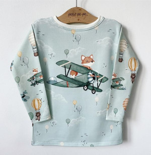 Bluzka z dresówki z panelem - flying fox