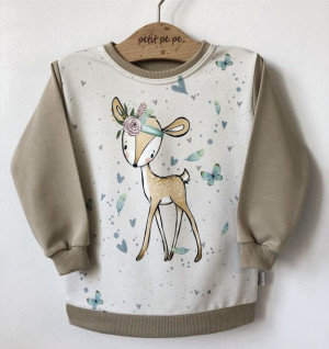 Bluza dresowa z panelem - sarenka