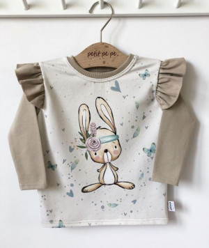 Bluza dresowa z panelem - króliczek