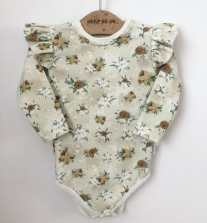 Body z dresówki  - pastelowe kwiaty