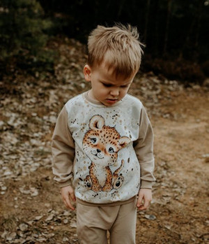 Bluza dresowa z panelem - cute tiger