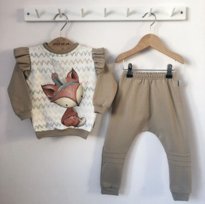 Zestaw dresowy spodnie + bluza - lisek