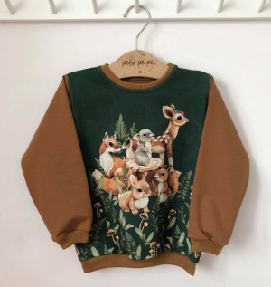 Bluza dresowa z panelem - friends from the woods