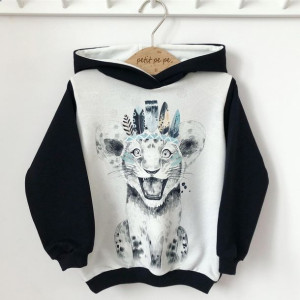Bluza dresowa z panelem - boho tiger