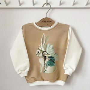 Bluza dresowa z panelem - bunny and fairy