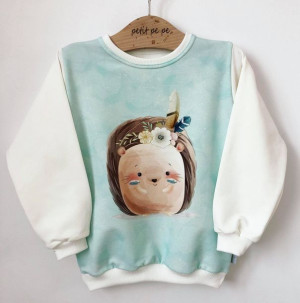 Bluza dresowa z panelem - słodki jeżyk