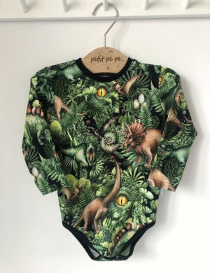 Body z dresówki - dinozaury