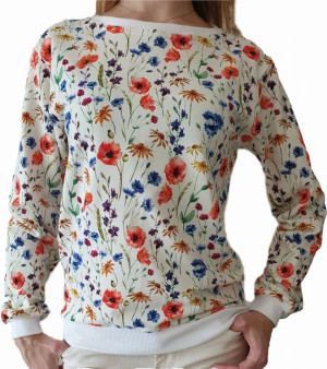 Bluza damska - chabry i maki