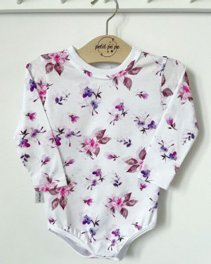 Body z cienkiej dzianiny jersey - storczyki